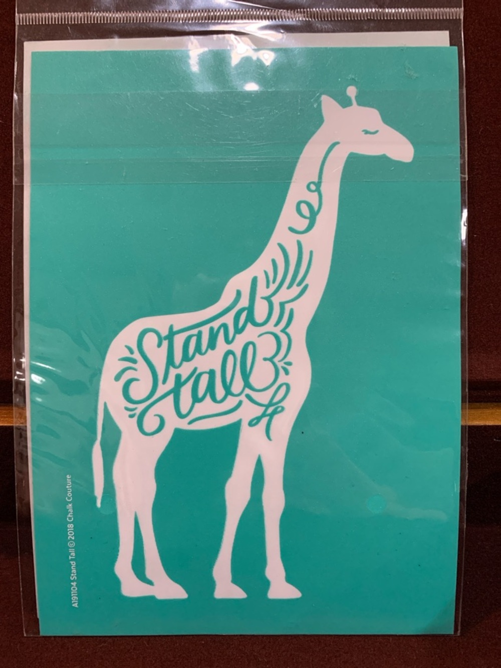 Chalk Couture “Stand Tall” Giraffe Size A Chalk Transfer NIP